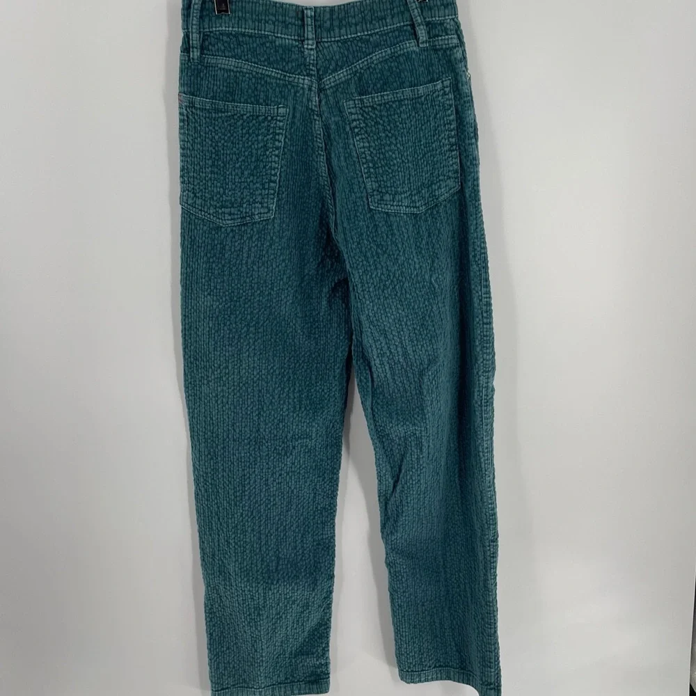 BDG Aqua Wide Ribbed Corduroy Pockets High Rise Baggy Cotton Blend Pants Casual - Picture 6 of 11